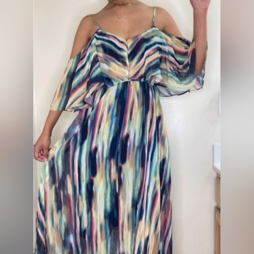 a.n.a A New Approach Spaghetti Straps Midi Cape Dress Women's S/M